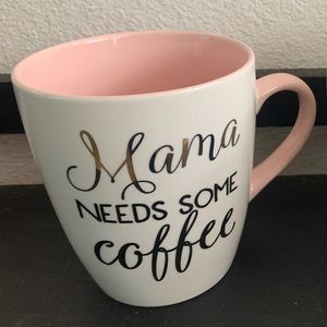 Mama Needs Some Coffee Extra Large White Pink Gold Mug